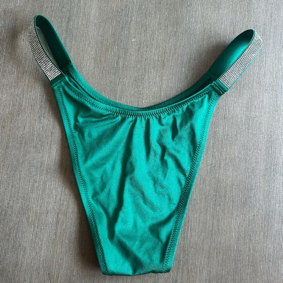 Victoria's Secret Green Bikini Bottom medium Rhinestone nwot - Picture 3 of 3